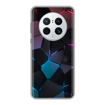 Силиконовый чехол на Huawei Mate 50 Pro с принтом Геометрия неона