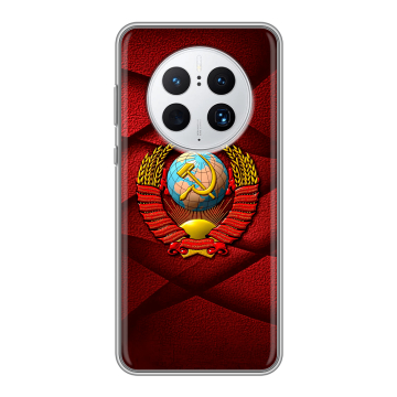Силиконовый чехол на Huawei Mate 50 Pro с принтом Герб СССР