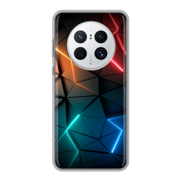 Силиконовый чехол на Huawei Mate 50 Pro с принтом Абстракция неон