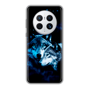 Силиконовый чехол на Huawei Mate 50 Pro с принтом Волки