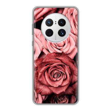 Силиконовый чехол на Huawei Mate 50 Pro с принтом Цветы розы