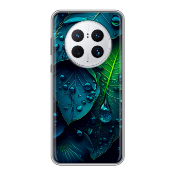 Силиконовый чехол на Huawei Mate 50 Pro с принтом Листья