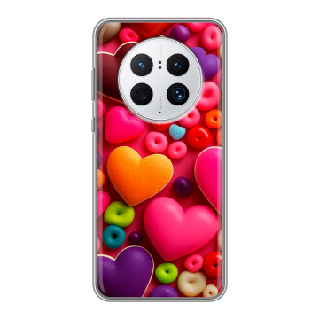 Силиконовый чехол на Huawei Mate 50 Pro с принтом Сердечки