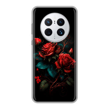 Силиконовый чехол на Huawei Mate 50 Pro с принтом Розы красные