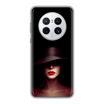 Силиконовый чехол на Huawei Mate 50 Pro с принтом Девушка в шляпе Силиконовый чехол на Huawei Mate 50 Pro с принтом Девушка в шляпе