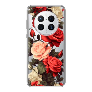 Силиконовый чехол на Huawei Mate 50 Pro с принтом Розы Силиконовый чехол на Huawei Mate 50 Pro с принтом Розы