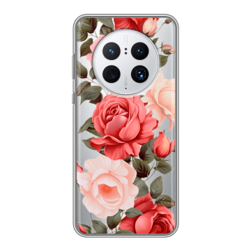 Силиконовый чехол на Huawei Mate 50 Pro с принтом Розы