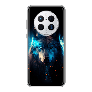 Силиконовый чехол на Huawei Mate 50 Pro с принтом Волк ночной Силиконовый чехол на Huawei Mate 50 Pro с принтом Волк ночной