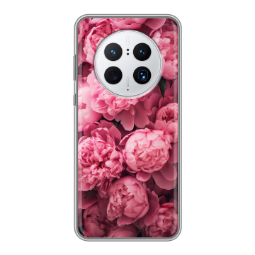 Силиконовый чехол на Huawei Mate 50 Pro с принтом цветы пионы Силиконовый чехол на Huawei Mate 50 Pro с принтом цветы пионы