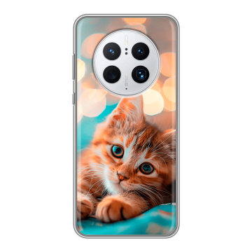 Силиконовый чехол на Huawei Mate 50 Pro с принтом котик