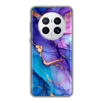 Силиконовый чехол на Huawei Mate 50 Pro с принтом синий мрамор
