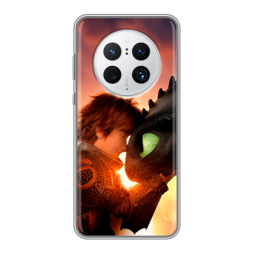 Силиконовый чехол на Huawei Mate 50 Pro с принтом Как приручить дракона
