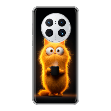 Силиконовый чехол на Huawei Mate 50 Pro с принтом Смешной кот Силиконовый чехол на Huawei Mate 50 Pro с принтом Смешной кот