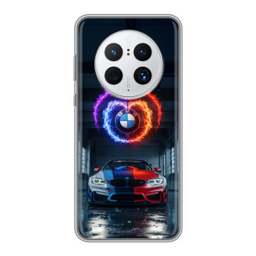 Силиконовый чехол на Huawei Mate 50 Pro с принтом BMW БМВ Силиконовый чехол на Huawei Mate 50 Pro с принтом BMW БМВ