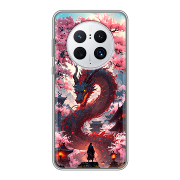 Силиконовый чехол на Huawei Mate 50 Pro с принтом Дракон Японский Силиконовый чехол на Huawei Mate 50 Pro с принтом Дракон Японский