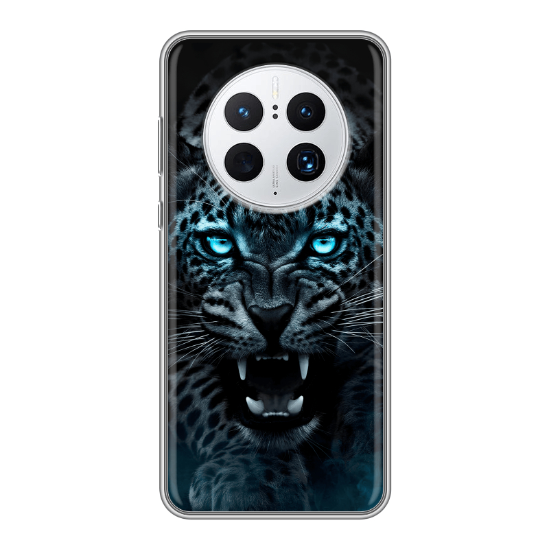 Силиконовый чехол на Huawei Mate 50 Pro с принтом Темный леопард Силиконовый чехол на Huawei Mate 50 Pro с принтом Темный леопард
