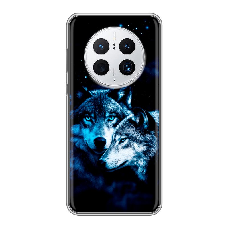 Силиконовый чехол на Huawei Mate 50 Pro с принтом Волки Силиконовый чехол на Huawei Mate 50 Pro с принтом Волки