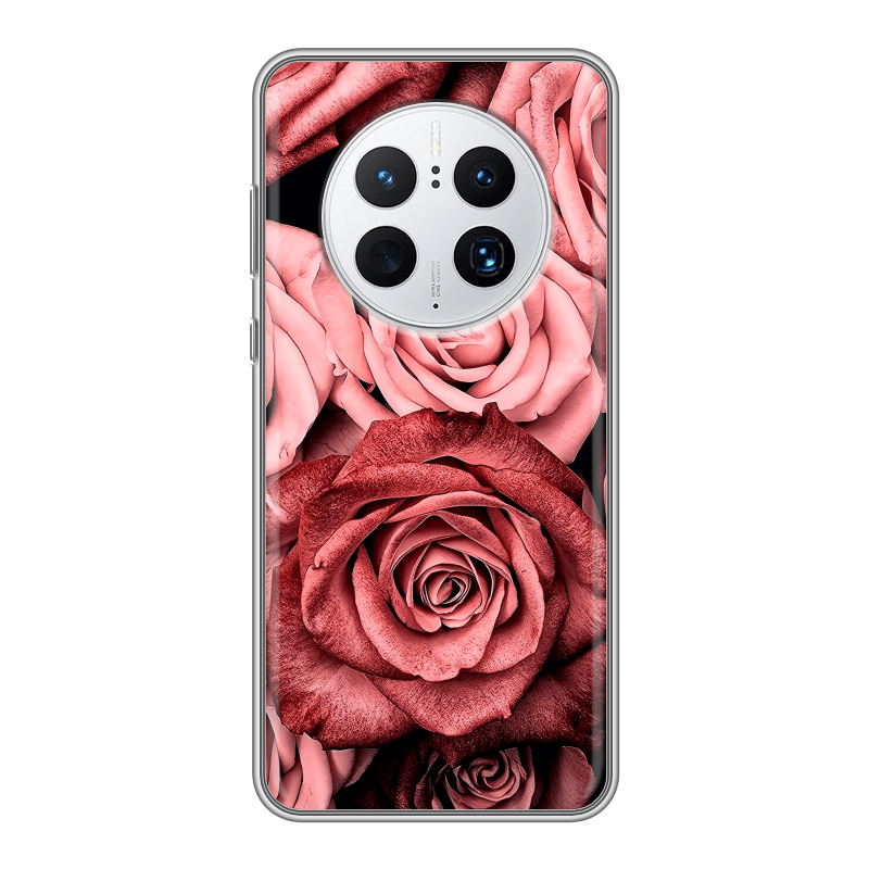 Силиконовый противоударный чехол на Huawei Mate 50 Pro с принтом Цветы розы Силиконовый противоударный чехол на Huawei Mate 50 Pro с принтом Цветы розы