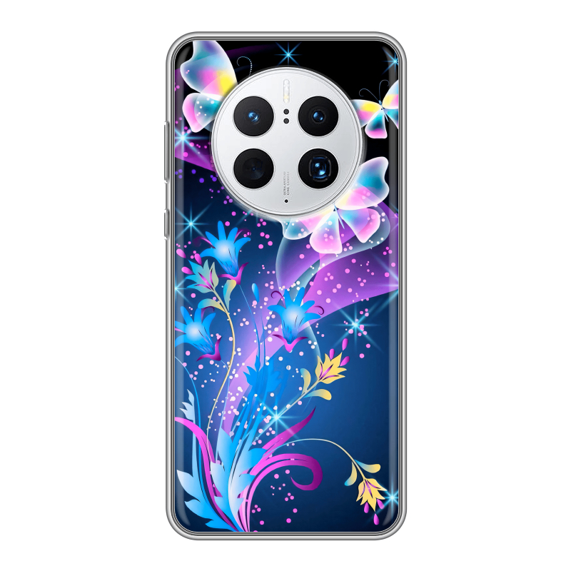 Силиконовый чехол на Huawei Mate 50 Pro с принтом Бабочки Силиконовый чехол на Huawei Mate 50 Pro с принтом Бабочки