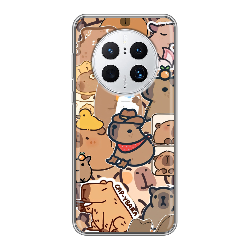 Силиконовый чехол на Huawei Mate 50 Pro с принтом капибара Силиконовый чехол на Huawei Mate 50 Pro с принтом капибара