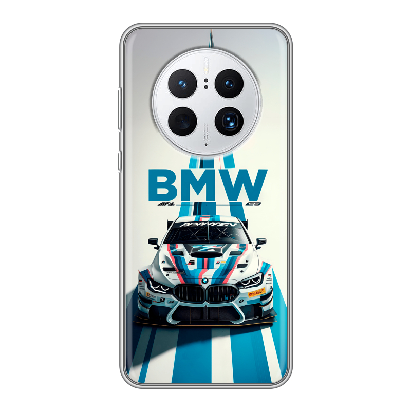 Силиконовый противоударный чехол на Huawei Mate 50 Pro с принтом БМВ BMW Силиконовый противоударный чехол на Huawei Mate 50 Pro с принтом БМВ BMW