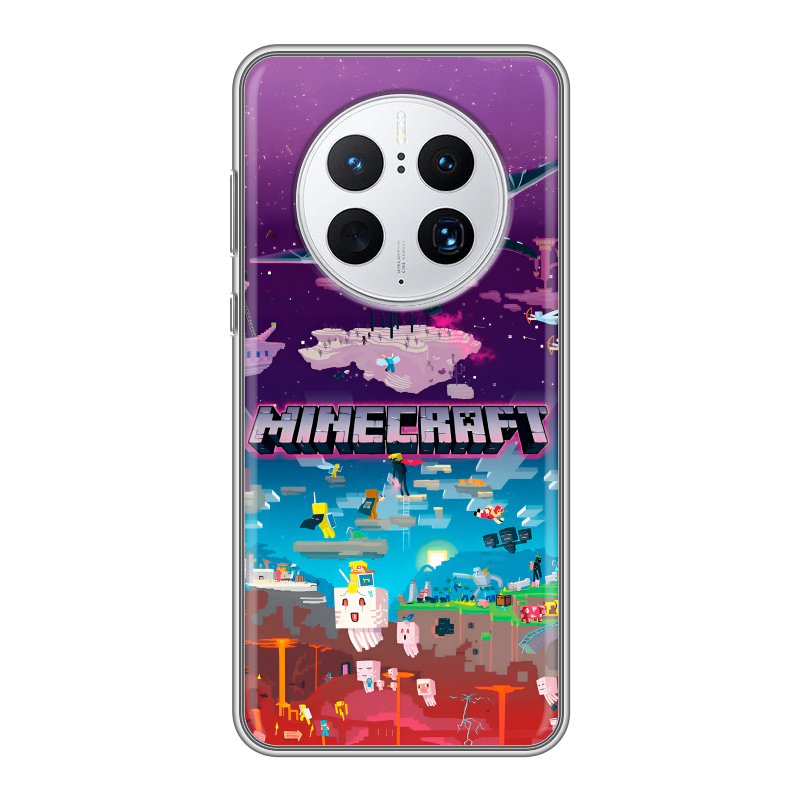 Силиконовый противоударный чехол на Huawei Mate 50 Pro с принтом Майнкрафт Minecraft Силиконовый противоударный чехол на Huawei Mate 50 Pro с принтом Майнкрафт Minecraft