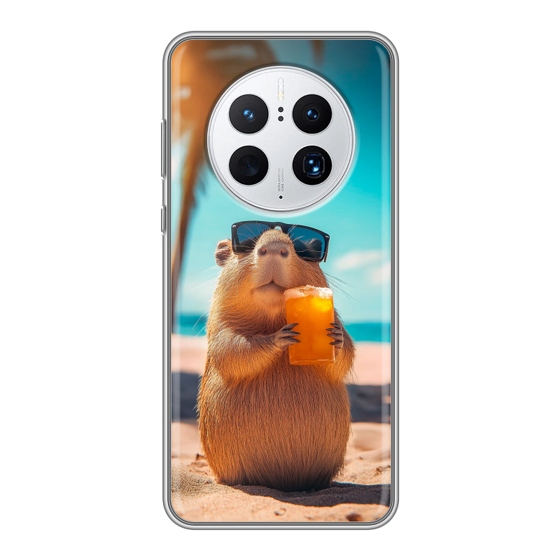 Силиконовый чехол на Huawei Mate 50 Pro с принтом Капибара Силиконовый чехол на Huawei Mate 50 Pro с принтом Капибара