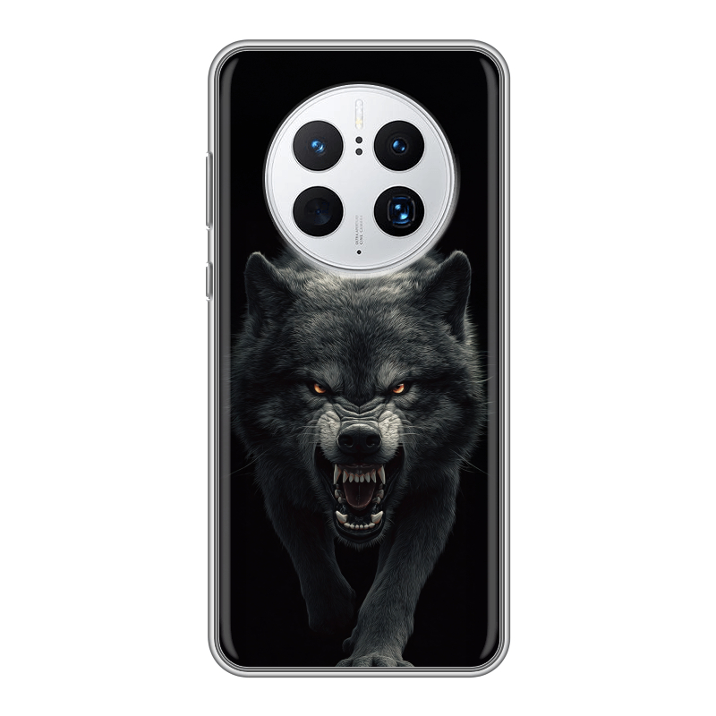 Силиконовый противоударный чехол на Huawei Mate 50 Pro с принтом Волк Силиконовый противоударный чехол на Huawei Mate 50 Pro с принтом Волк