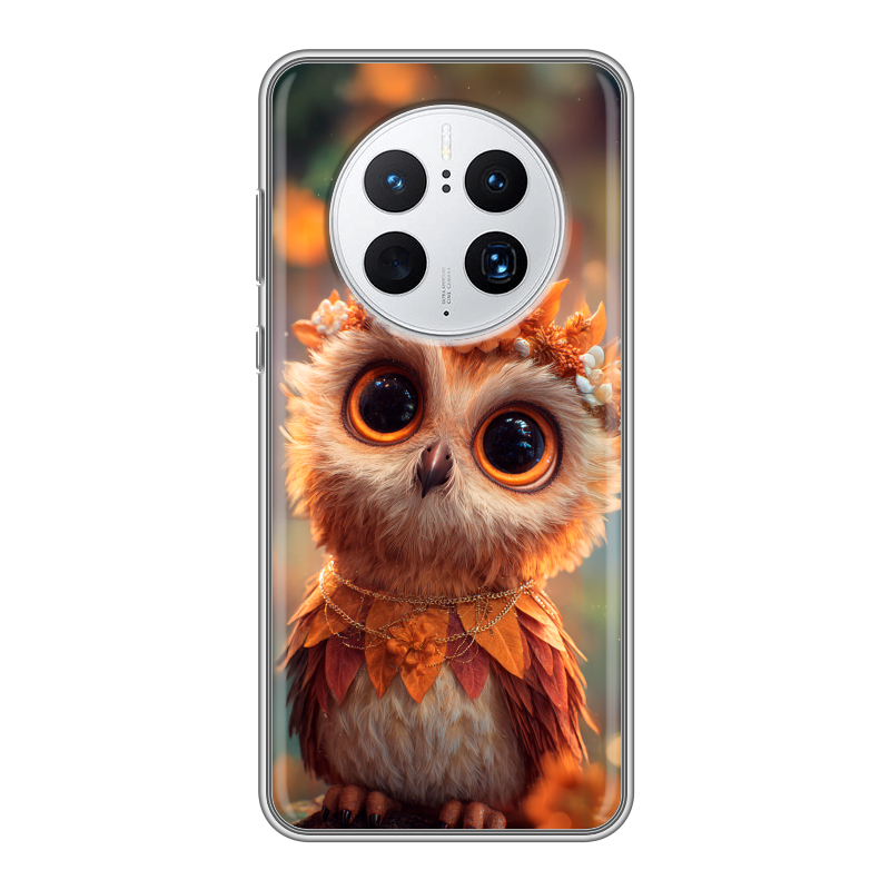 Силиконовый чехол на Huawei Mate 50 Pro с принтом Милая сова Силиконовый чехол на Huawei Mate 50 Pro с принтом Милая сова