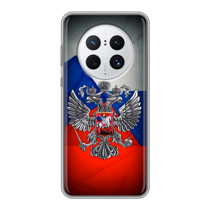 Силиконовый чехол на Huawei Mate 50 Pro с принтом Флаг России Силиконовый чехол на Huawei Mate 50 Pro с принтом Флаг России