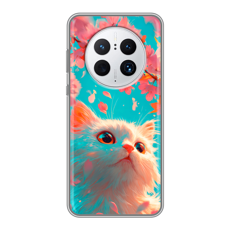Силиконовый чехол на Huawei Mate 50 Pro с принтом Красивый кот Силиконовый чехол на Huawei Mate 50 Pro с принтом Красивый кот