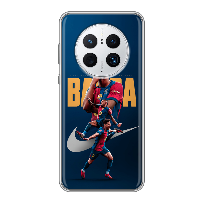 Силиконовый противоударный чехол на Huawei Mate 50 Pro с принтом Барселона Barca Yamal Силиконовый противоударный чехол на Huawei Mate 50 Pro с принтом Барселона Barca Yamal