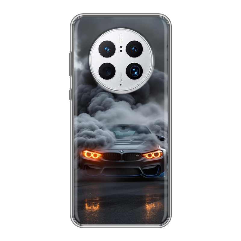 Силиконовый противоударный чехол на Huawei Mate 50 Pro с принтом BMW БМВ Силиконовый противоударный чехол на Huawei Mate 50 Pro с принтом BMW БМВ