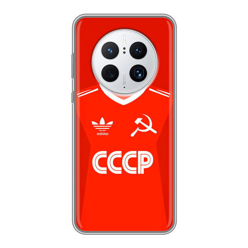 Силиконовый противоударный чехол на Huawei Mate 50 Pro с принтом Флаг Герб СССР Силиконовый противоударный чехол на Huawei Mate 50 Pro с принтом Флаг Герб СССР