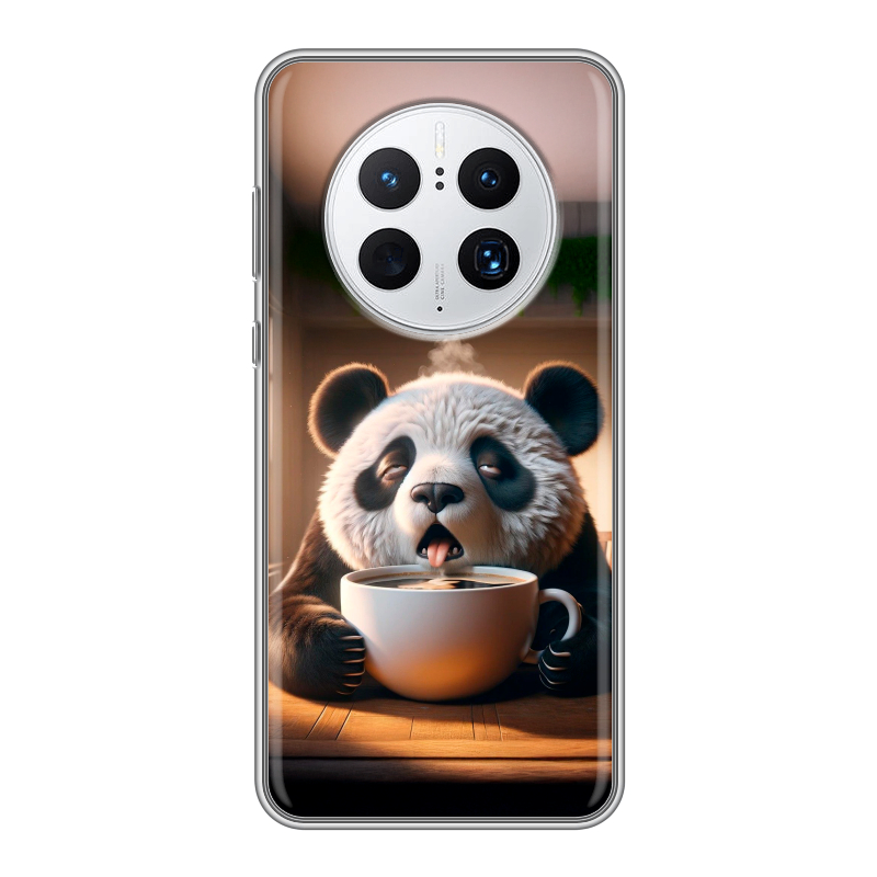 Силиконовый чехол на Huawei Mate 50 Pro с принтом смешная панда Силиконовый чехол на Huawei Mate 50 Pro с принтом смешная панда