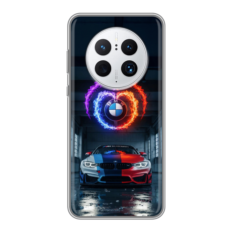 Силиконовый чехол на Huawei Mate 50 Pro с принтом BMW БМВ Силиконовый чехол на Huawei Mate 50 Pro с принтом BMW БМВ
