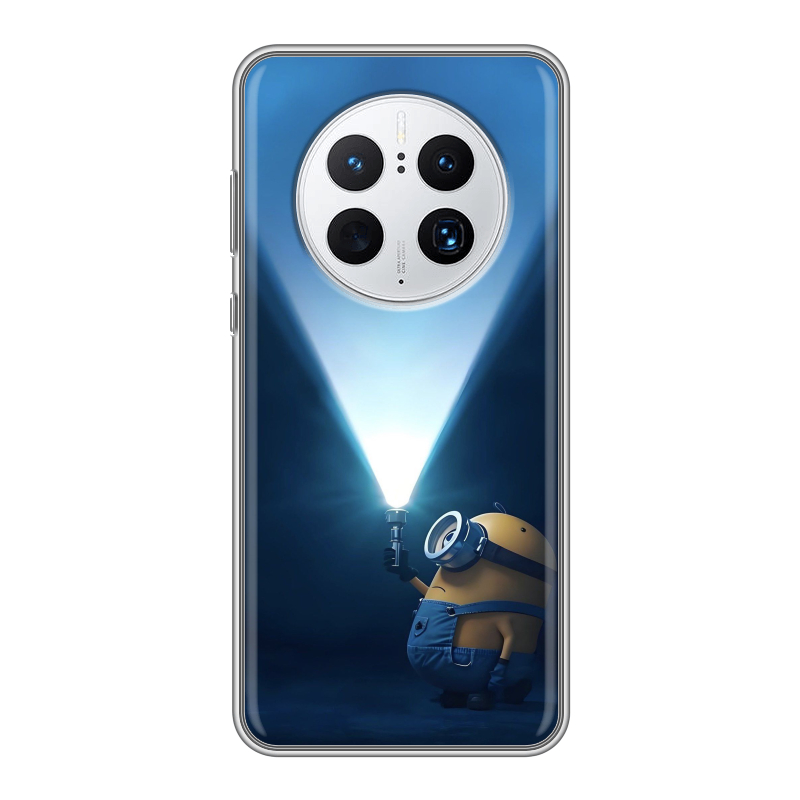 Силиконовый противоударный чехол на Huawei Mate 50 Pro с принтом Миньоны Силиконовый противоударный чехол на Huawei Mate 50 Pro с принтом Миньоны