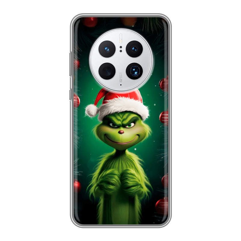Силиконовый противоударный чехол на Huawei Mate 50 Pro с принтом Гринч Новый год Рождество Силиконовый противоударный чехол на Huawei Mate 50 Pro с принтом Гринч Новый год Рождество