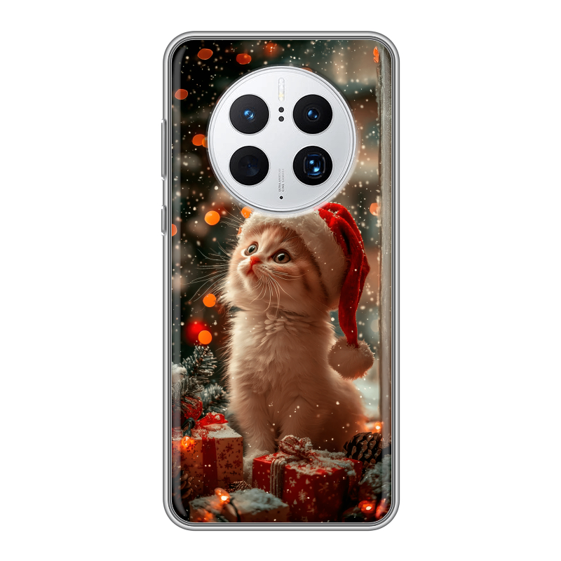 Силиконовый противоударный чехол на Huawei Mate 50 Pro с принтом Новый год Силиконовый противоударный чехол на Huawei Mate 50 Pro с принтом Новый год