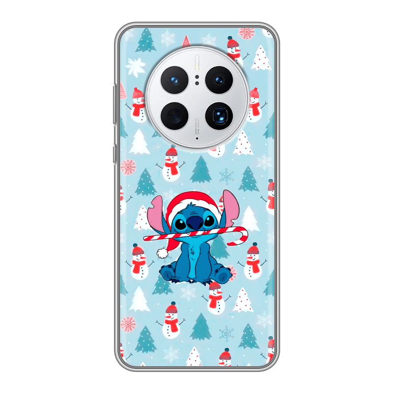 Силиконовый чехол на Huawei Mate 50 Pro с принтом Стич Новый год Силиконовый чехол на Huawei Mate 50 Pro с принтом Стич Новый год