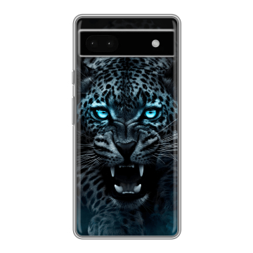 Силиконовый чехол на Google Pixel 6a с принтом Темный леопард