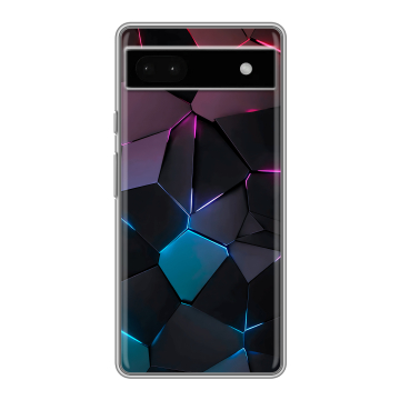 Силиконовый чехол на Google Pixel 6a с принтом Геометрия неона