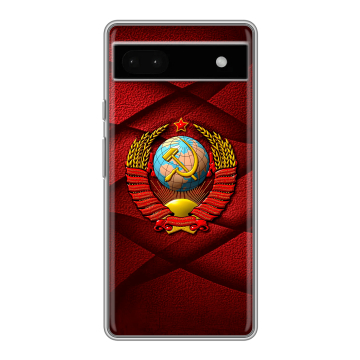 Силиконовый чехол на Google Pixel 6a с принтом Герб СССР