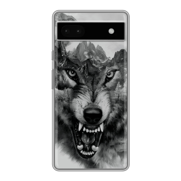 Силиконовый чехол на Google Pixel 6a с принтом Волк