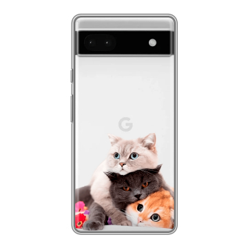 Силиконовый чехол на Google Pixel 6a с принтом Кошки