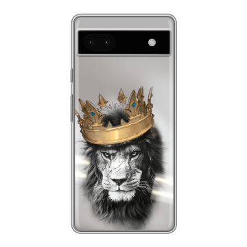 Силиконовый чехол на Google Pixel 6a с принтом Лев с короной