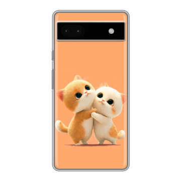 Силиконовый чехол на Google Pixel 6a с принтом Милые котики