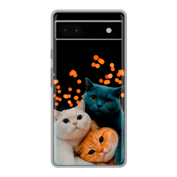 Силиконовый чехол на Google Pixel 6a с принтом Кошки