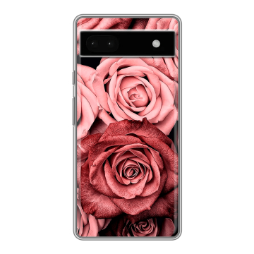 Силиконовый чехол на Google Pixel 6a с принтом Цветы розы Силиконовый чехол на Google Pixel 6a с принтом Цветы розы