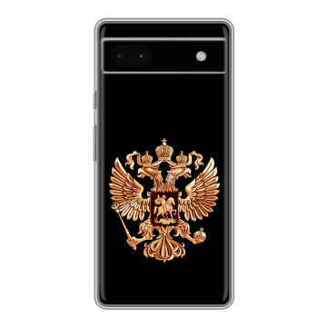 Силиконовый чехол на Google Pixel 6a с принтом Герб России золотой Силиконовый чехол на Google Pixel 6a с принтом Герб России золотой